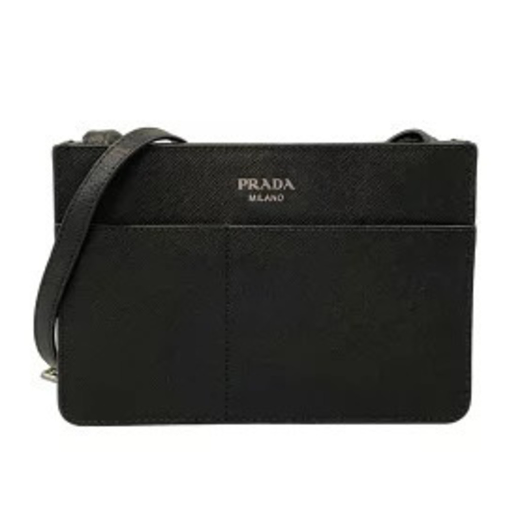 Prada Vela Tessuto Messenger Crossbody Bag Black